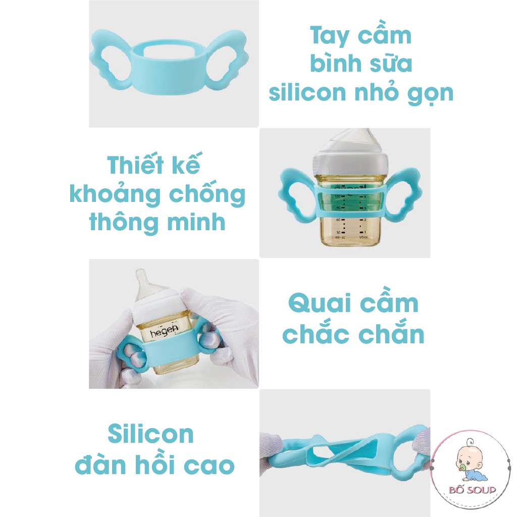 Tay Cầm Bình Sữa Avent, Moyuum Sillicon, Phù Hợp Với Tất Cả Bình Cổ Rộng