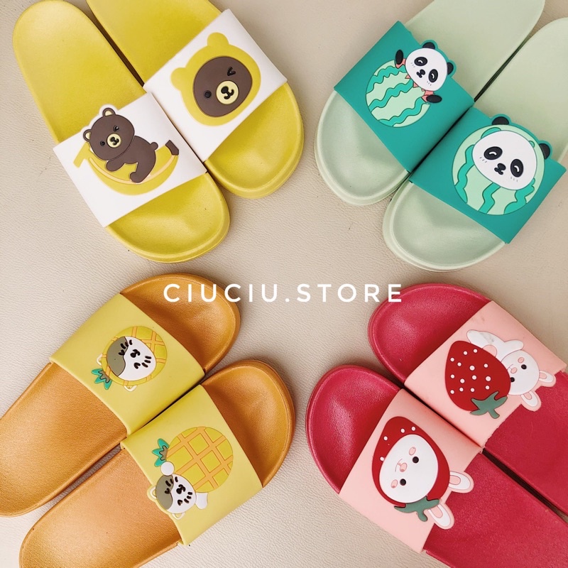 ( Có Sẵn )Dép hoa quả mặt thú xinh xắn ảnh thật shop CiuCiu.Store tự chụp