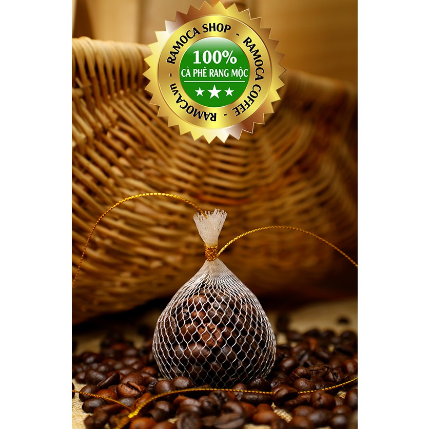 Set 10 túi thơm hạt cà phê rang mộc chuyên hút ẩm, khử mùi và làm thơm xe ô tô, không gian phòng, tủ quần áo...