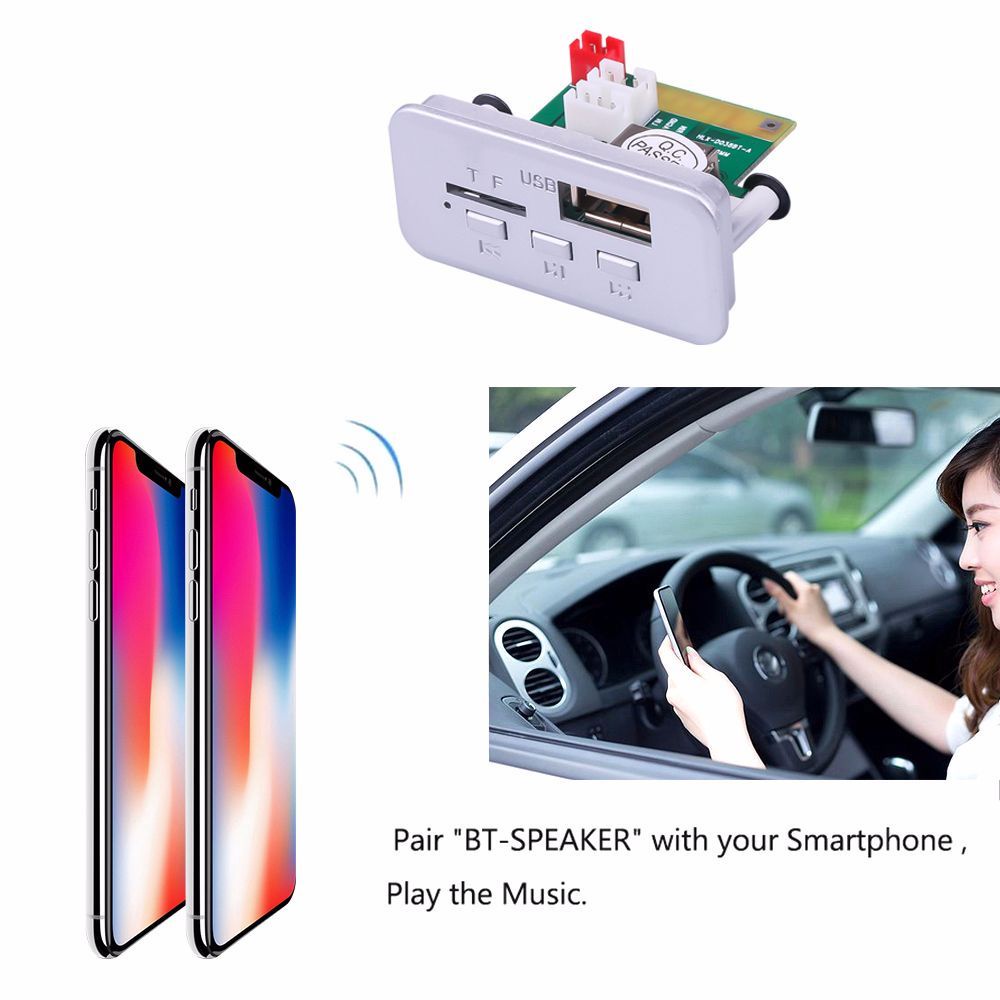 EXPEN High Quality Bluetooth 5.0 5V 12V Wireless MP3 Decoder Board Mini AUX Car Radio WMA Support USB FM TF Radio Audio Module/Multicolor