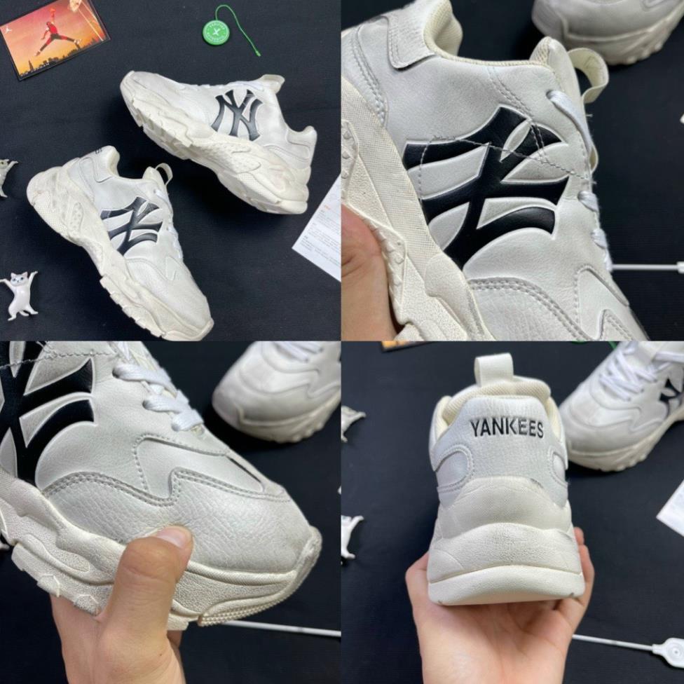 Giày thể thao nam nữ đế cao NY bẩn,Giày MLB Đen NY Trắng bẩn