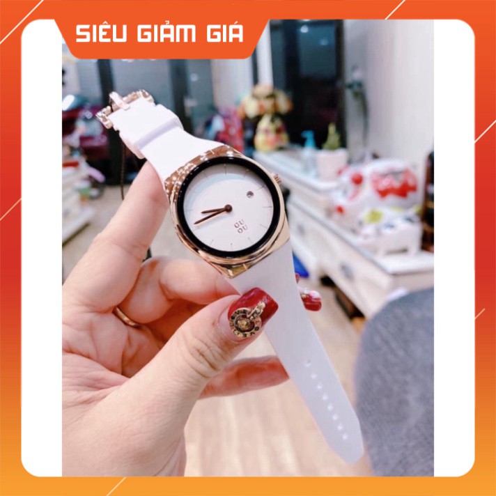 Đồng Hồ G.u.o.u mặt tròn dây silicol đẻo bền , mặt sáng , sang xịn mịn máy siêu bền đủ các màu tặng hộp | BigBuy360 - bigbuy360.vn
