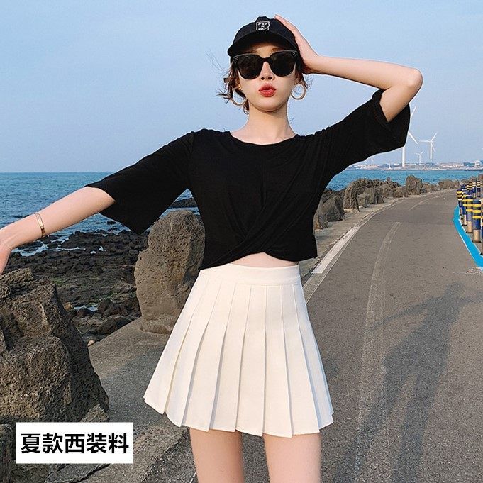 Chân Váy Xếp ly Kaki màu Chữ A Dáng ngắn Váy Thiết Kế xếp ly | BigBuy360 - bigbuy360.vn