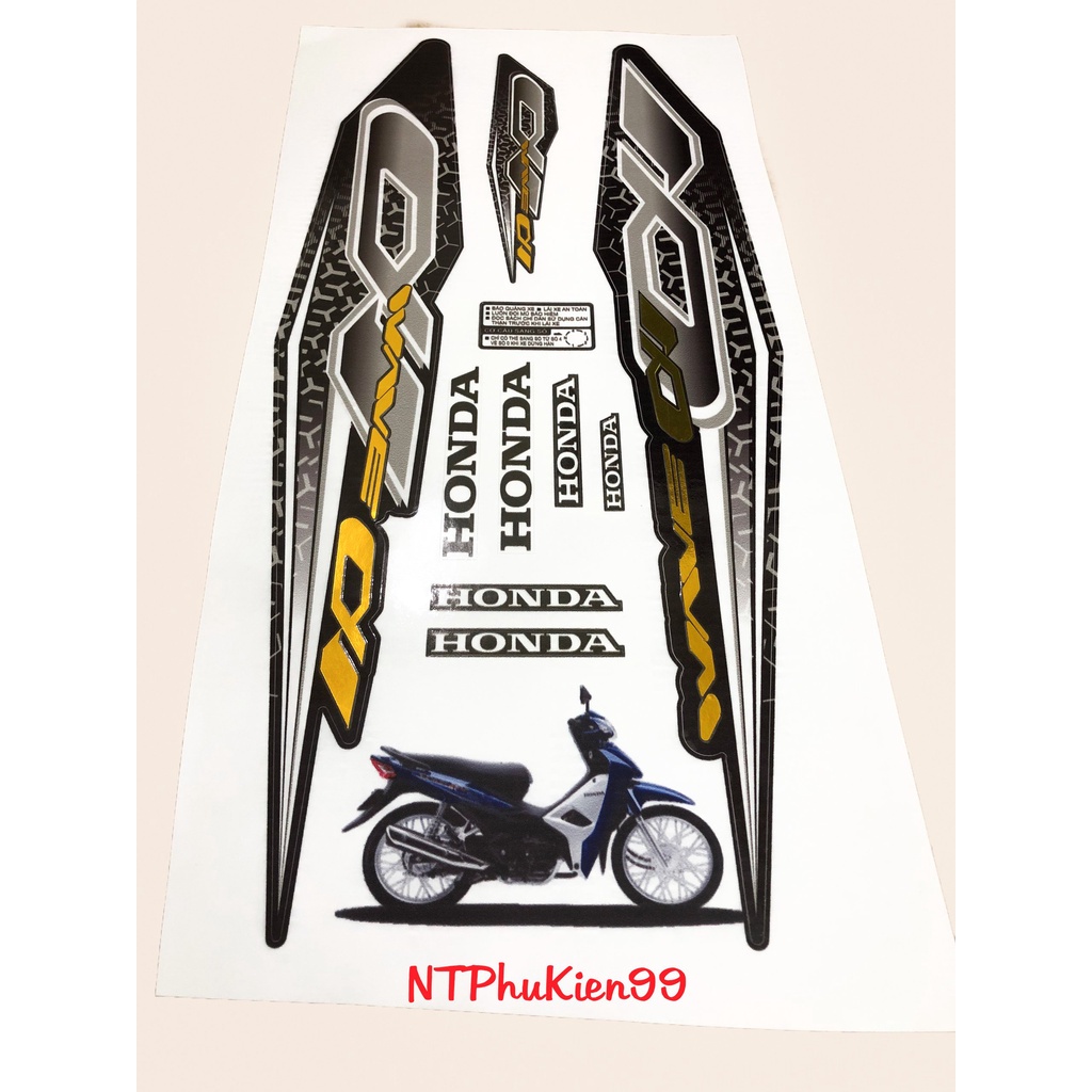 Tem Wave Zin GHÉP CROM  Dán cho Wave 50cc-100cc-110cc -Chống Bong Chống Phai Màu
