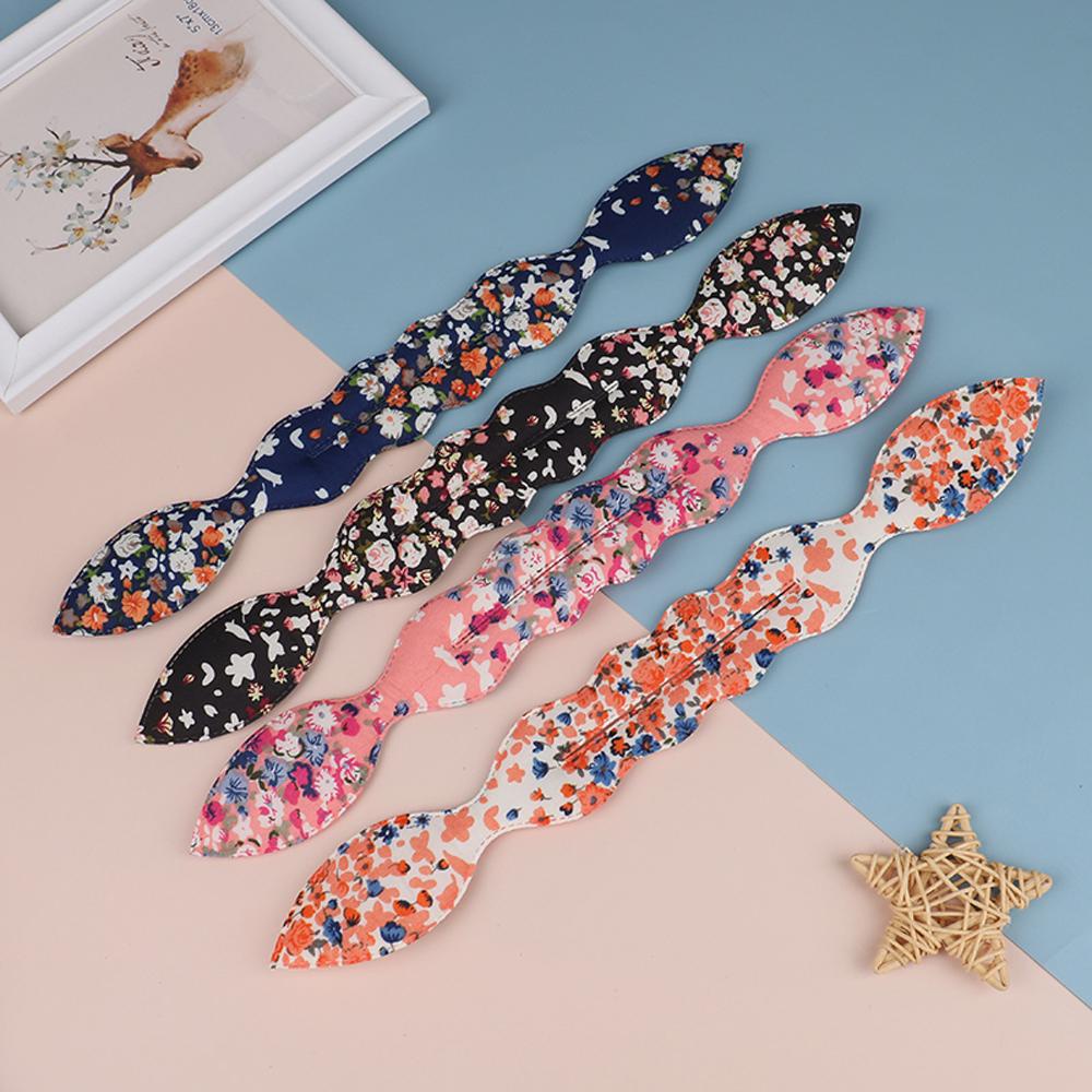 Fallforbeauty Dụng Cụ Búi Tóc Tai Thỏ Dài Trung Bình Họa Tiết Hoa Dành Cho Nữ