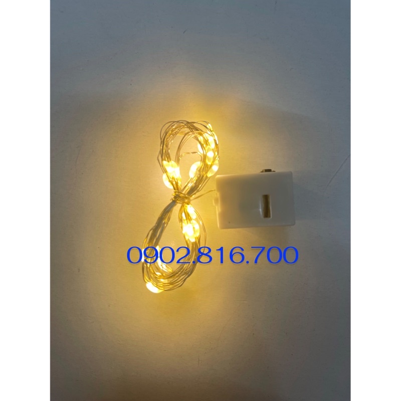 Dây Đèn LED chớp tắt đủ màu - 1 màu vàng nắng xài pin phụ kiện trang trí cây thông noel - trang trí giáng sinh - lễ tết