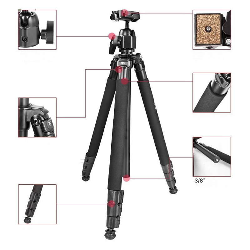 Tripod cho máy ảnh, máy quay, tải trọng 8kg | Weifeng WF-6662A