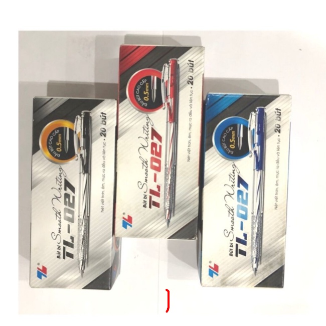 Hộp 20 Bút Bi TL Tl-027 xanh/đỏ/đen