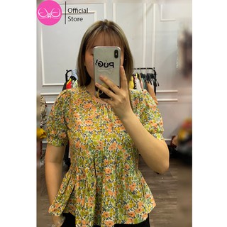 Áo Sơ Mi Nữ Đuôi Cá Họa Tiết Hoa Cúc Evalover