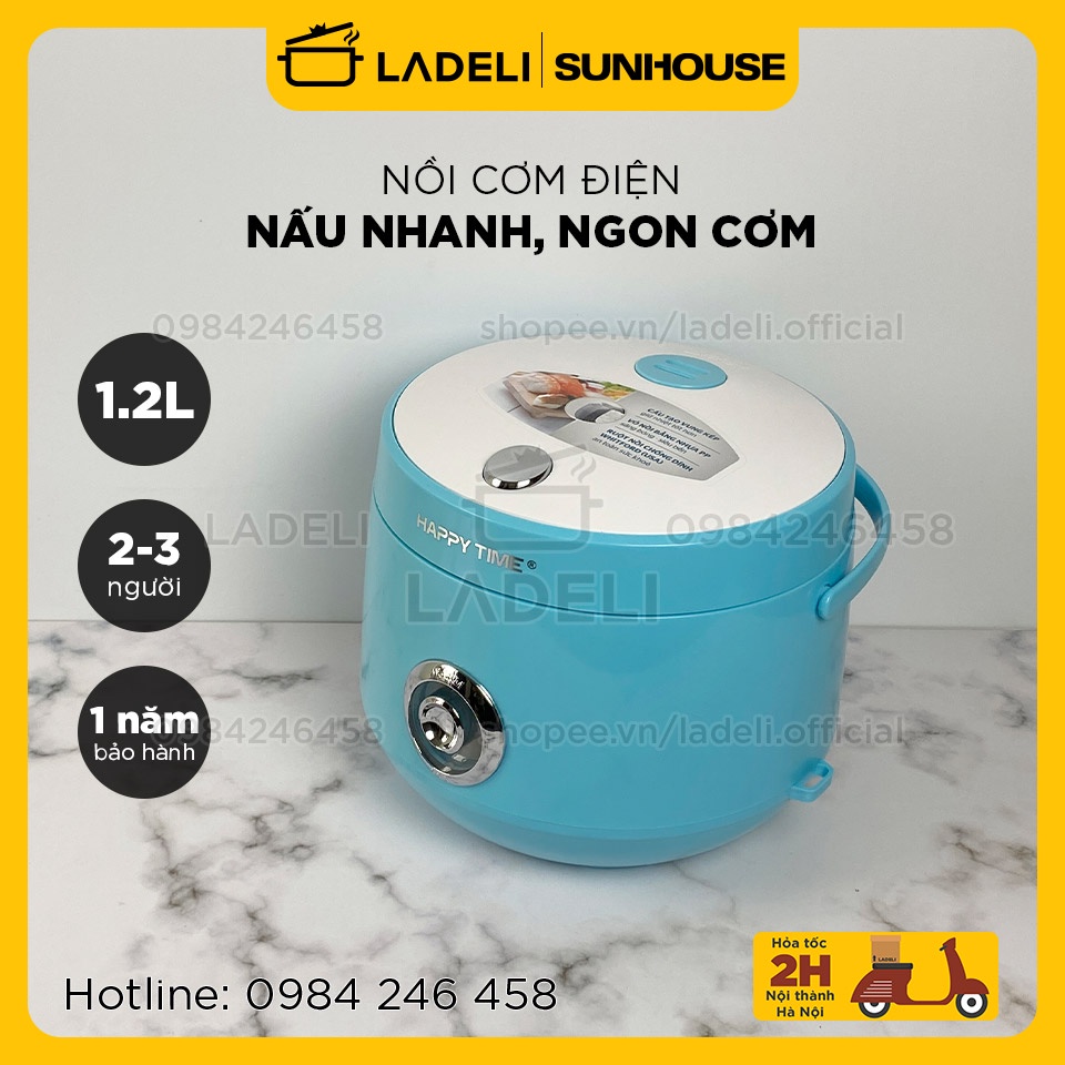 [Mã ELHADEV giảm 4% đơn 300K] Nồi cơm điện 1.2L SUNHOUSE HappyTime HTD8522G thân nhựa