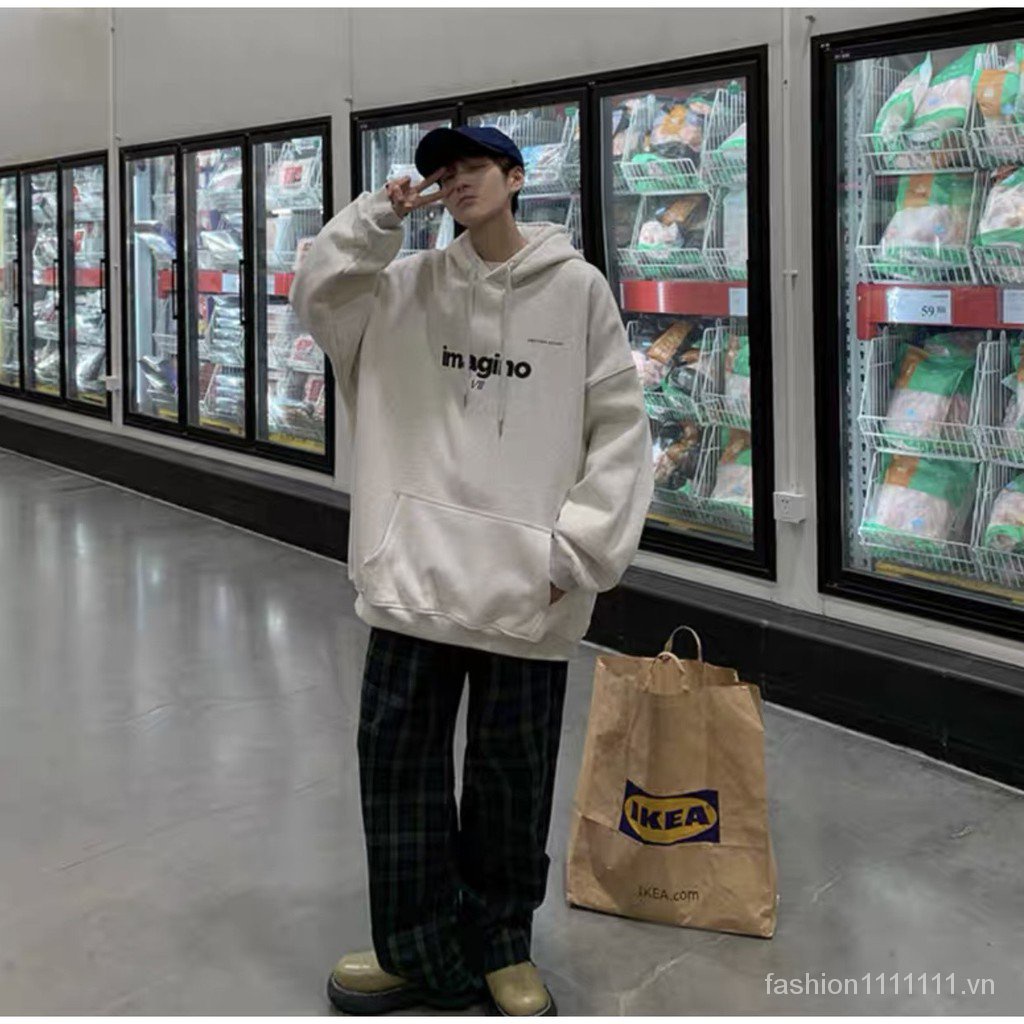 Áo hoodie nỉ bông siêu dày form rộng unisex in hình họa tiết chữ cực đẹp