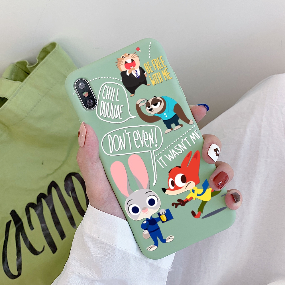 Ốp điện thoại silicon màu nhám in hình dễ thương cho iPhone 6 6s 7 8 X XS XS MAX XR | BigBuy360 - bigbuy360.vn