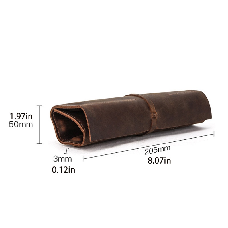 Túi Da Cuộn Đựng Bút Đa Năng Phong Cách Retro