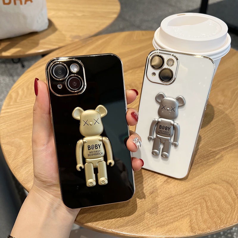 Ốp Điện Thoại Dẻo Mạ Vàng Họa Tiết Hoạt Hình Chú Gấu Dễ Thương Cho Oppo Find X3 X5 Pro Find X2 X3 Lite Find X3 X2 Neo Reno 2 2F 2Z 4F 5F 4 5 7 Pro Reno 4Z 4 5 Lite A92S A74 A16 A36 A76 A16K A93 A94 F17 F19 F11 Pro F5 A55