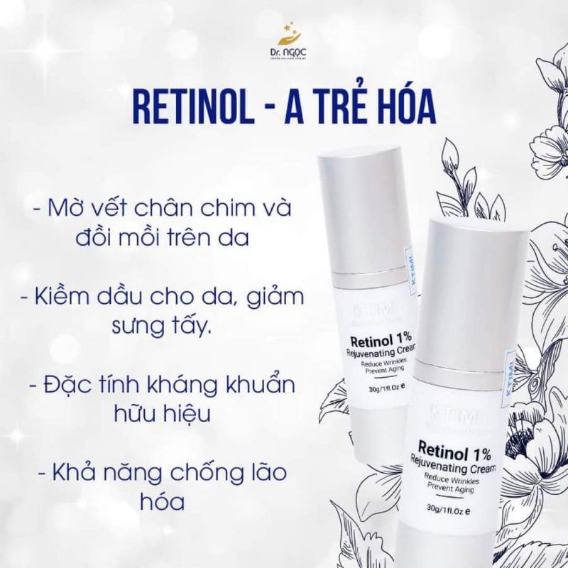 Retinol 1% KTIMI Nuôi Dưỡng Sâu,Trẻ Hóa Xóa Nhăn,Làn Da Mụn,Nám,Tàn Nhang,Đồi Mồi D.R Ngọc khuyên dùng.