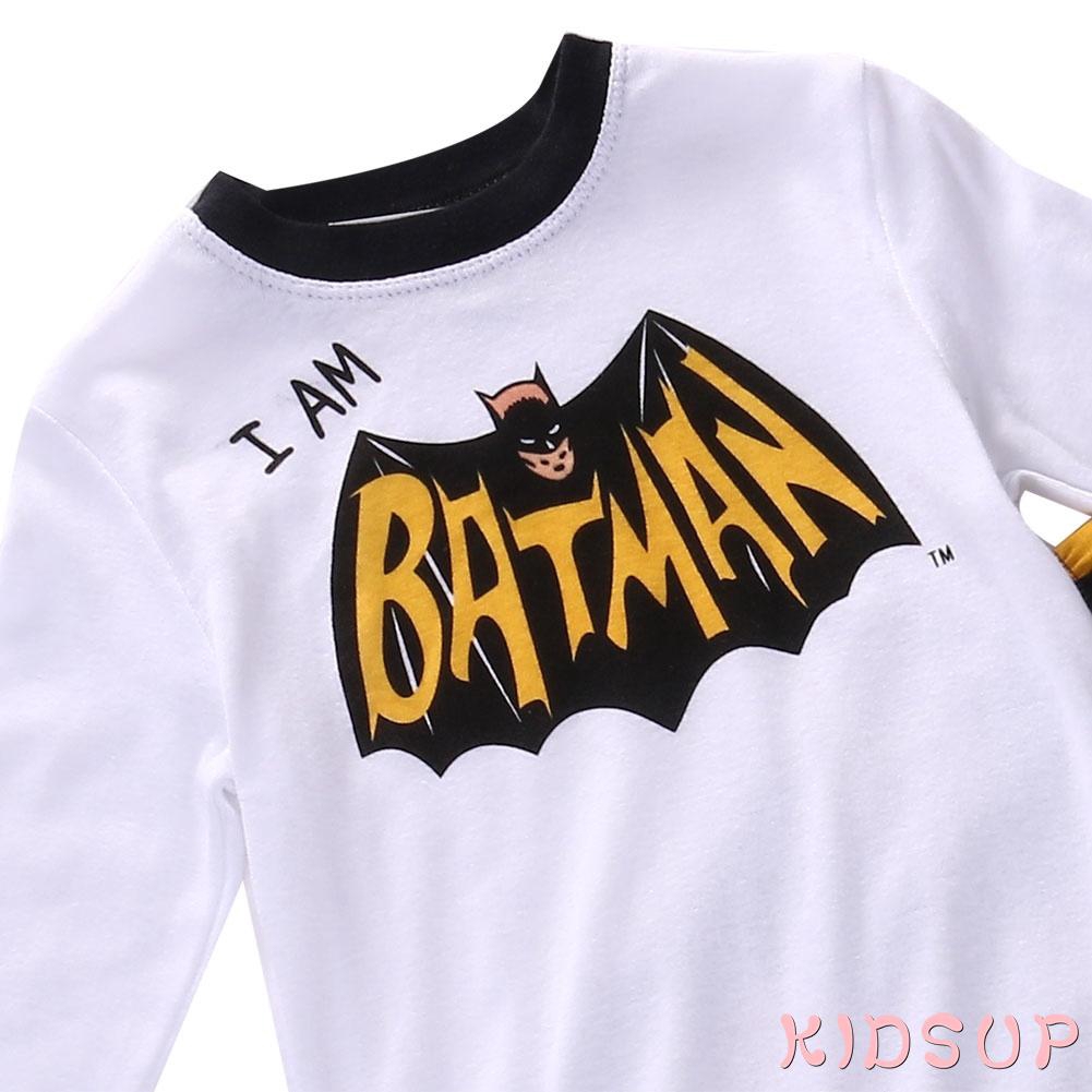 Bộ Đồ Ngủ 100% Cotton In Họa Tiết Batman Dành Cho Bé Trai 2-8 Tuổi