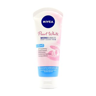 Sữa rửa mặt trắng da ngọc trai Nivea 5 in 1 Pearl White Deep Clear Foam