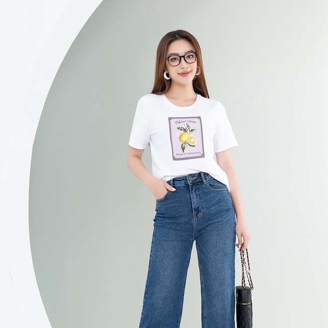 Áo phông in hình quả chanh chất liệu Cotton Compact form vừa LOZA - PT502059