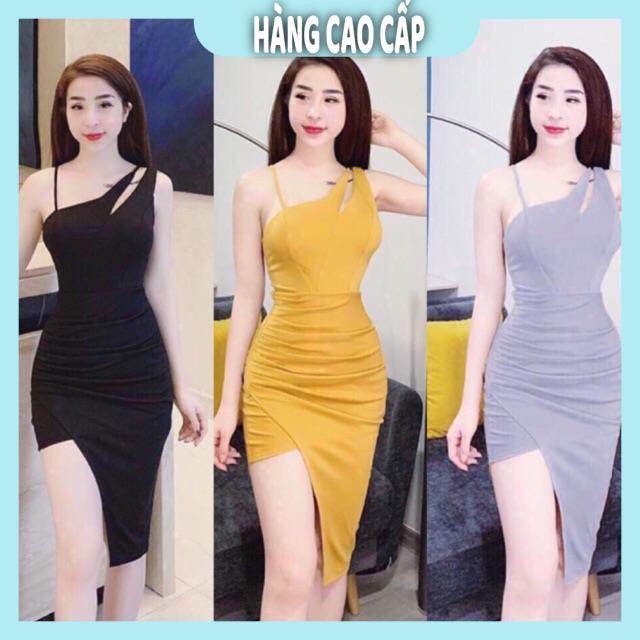 Đầm Nữ - Đầm body dự tiệc lệch vai tà cao thấp sang trọng + Ảnh thật (HÀNG SIÊU ĐẸP) | BigBuy360 - bigbuy360.vn