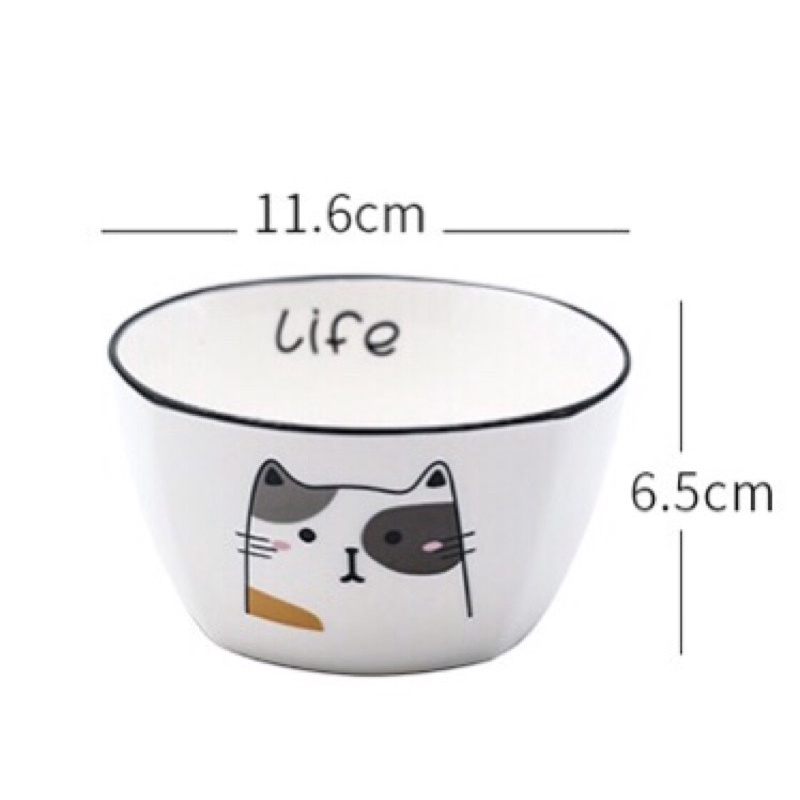 Chén sứ hình mèo dễ thương, SẴN HÀNG