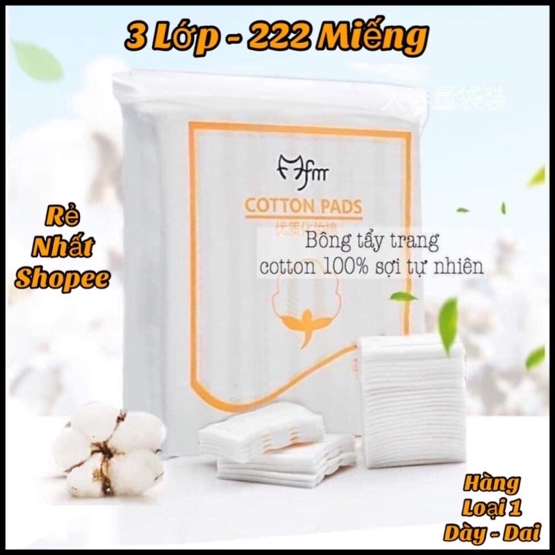 Bông tẩy trang 222 miếng cotton pads GIÁ SỈ (Rẻ nhất Shopee) BTT Lameila 222 miếng | BigBuy360 - bigbuy360.vn