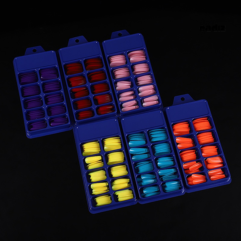 Bộ 100 Móng Tay Giả Màu Trơn Đẹp Mắt