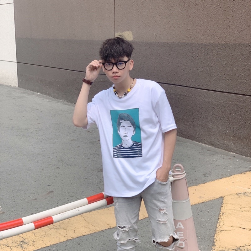 RYAN - Áo thun nam TRÊN TÌNH BẠN DƯỚI TÌNH YÊU ngắn tay vải cotton cổ bo tròn form rộng phong cách Hàn Quốc