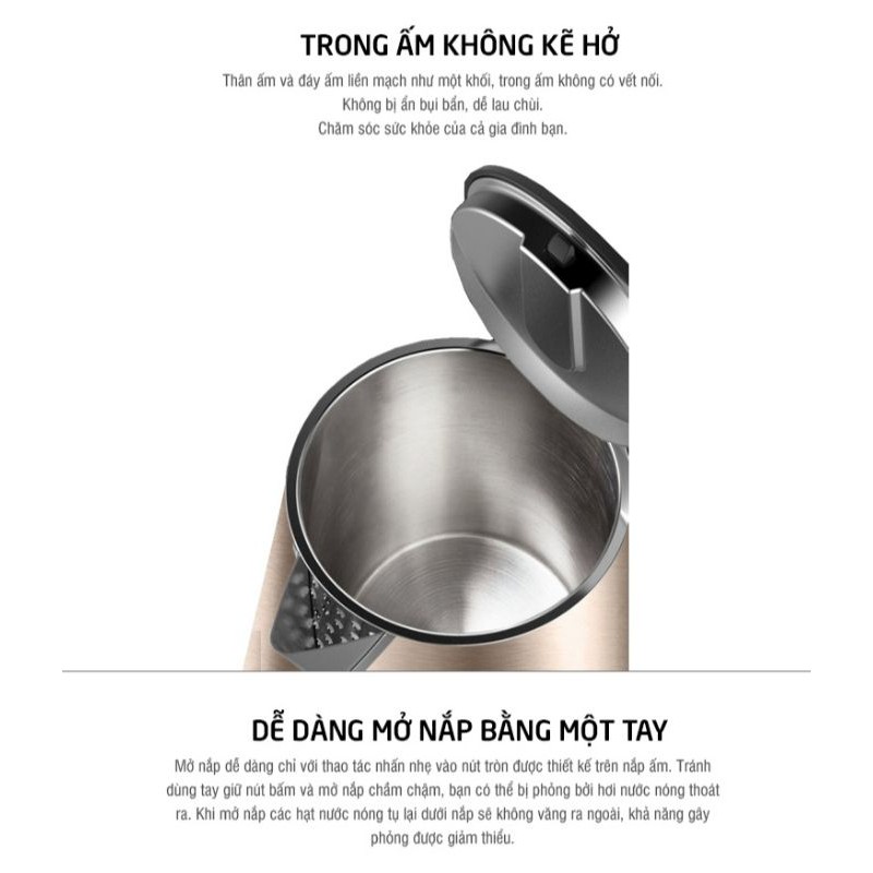 Bình đun nước siêu tốc Lock&Lock Electric Kettle 1.7 Lít EJK631 bảo hành 12 tháng chính hãng