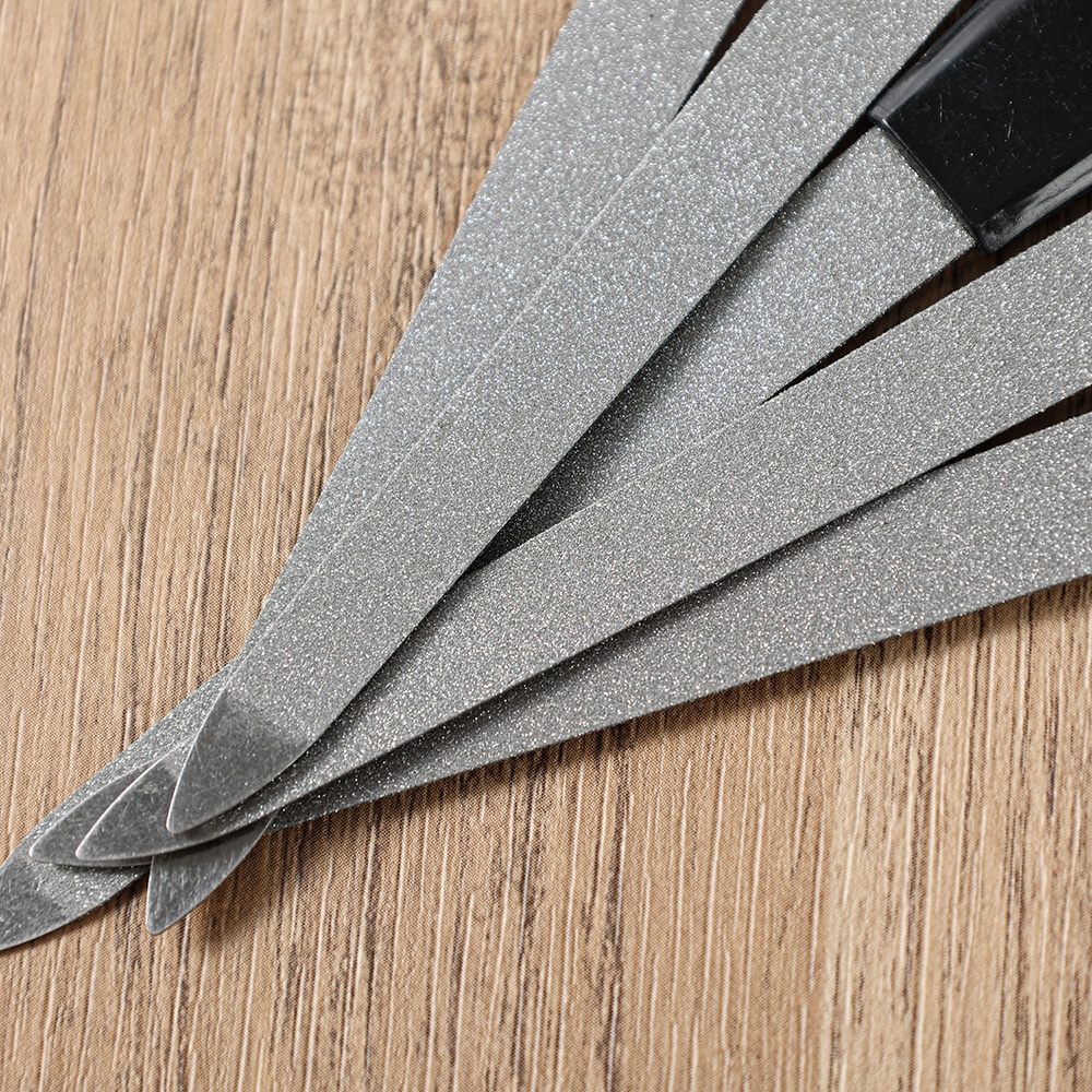 Set 5 Cây Giũa Móng Tay Hai Mặt Bằng Thép Không Gỉ Tay Cầm Nhựa Tiện Dụng