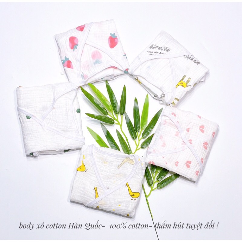 Body xô cotton 100% (3-8kg), body sơ sinh