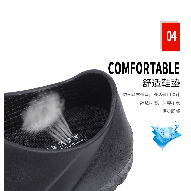 Giày bốt chống trượt chống thấm nước chống dầu an toàn cho đầu bếp | BigBuy360 - bigbuy360.vn