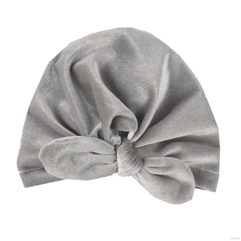 Nón len vải trùm đầu phối nơ đáng yêu cho bé gái