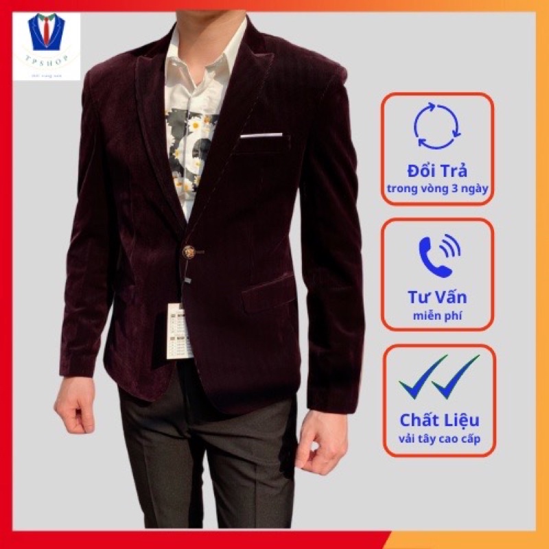Áo vest nhung tím và đen hàng cao cấp, suit thời trang,com lê đẹp thời thượng