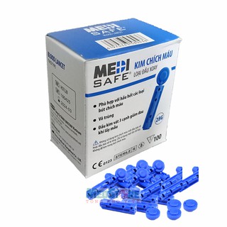 Bộ 100 kim chích máu tiểu đường MEDISAFE; dùng các loại máy đường huyết