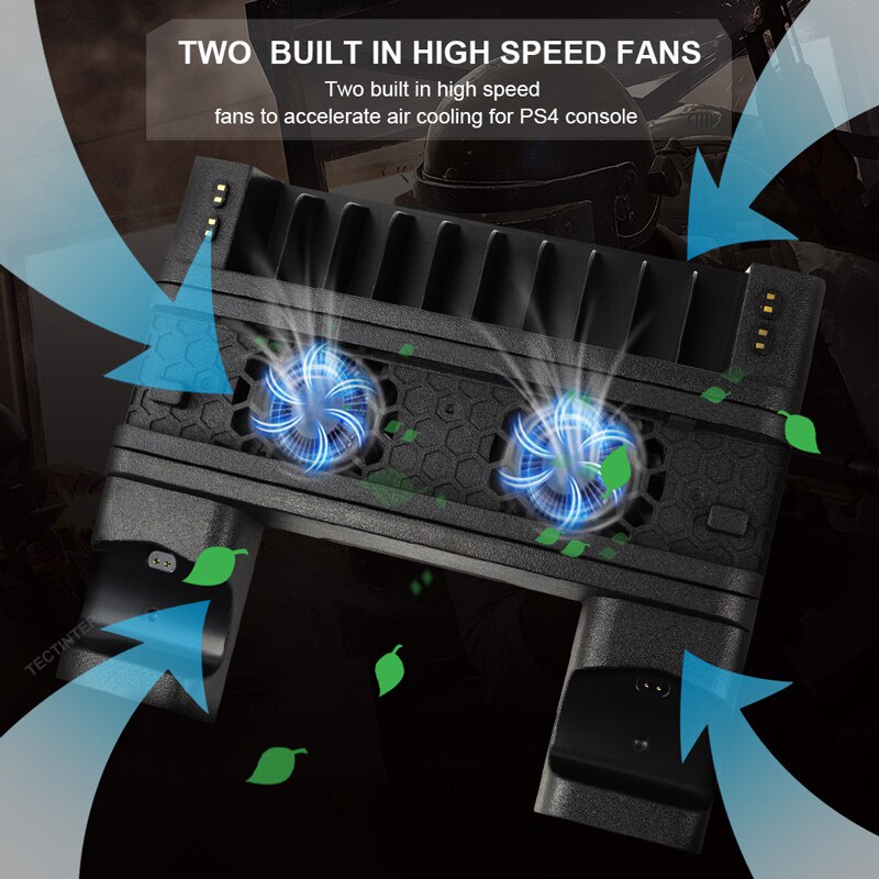 Đế Tản Nhiệt Đứng Có Đèn LED Và Quạt Tản Nhiệt Cho PS4 / Slim / Pro /Playstation 4