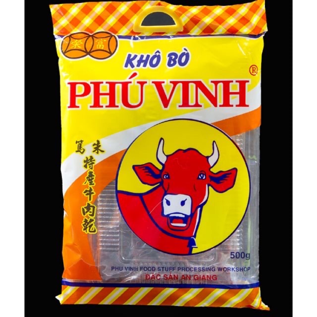 Khô bò Phú Vinh gói 500gram