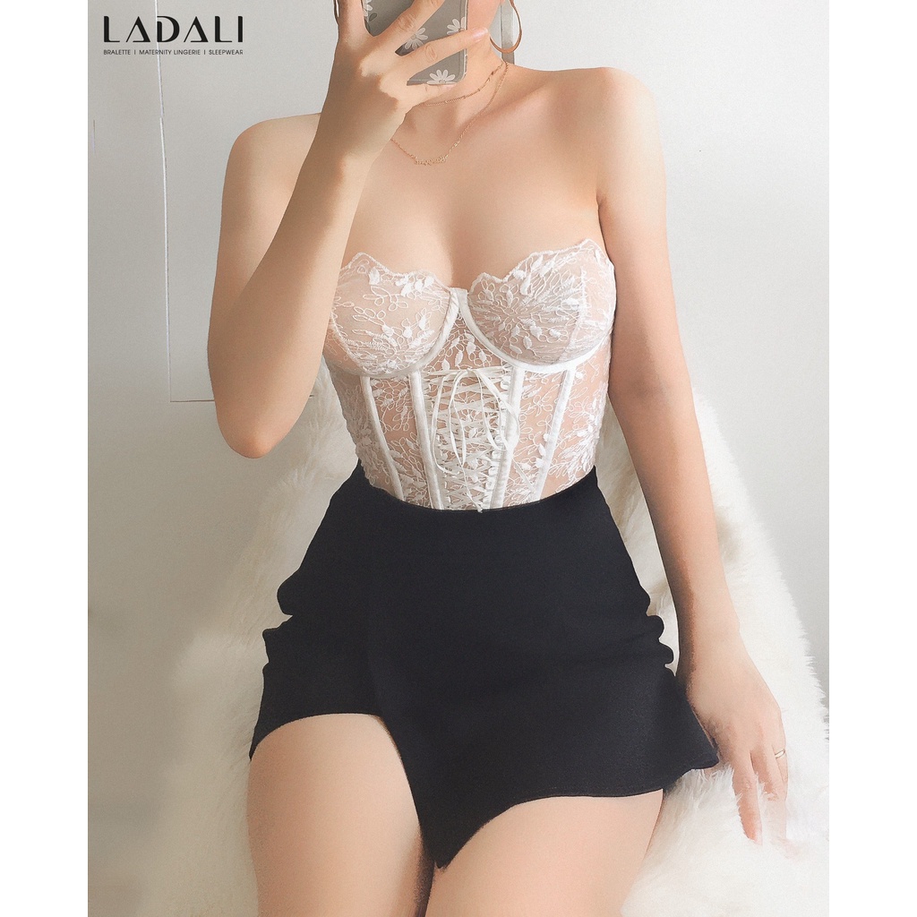Áo Corset Bra Đồ Lót Nữ Ren Thêu Gọng Đẩy Tạo Khe Quyến Rũ Hàng Thiết Kế Ladali