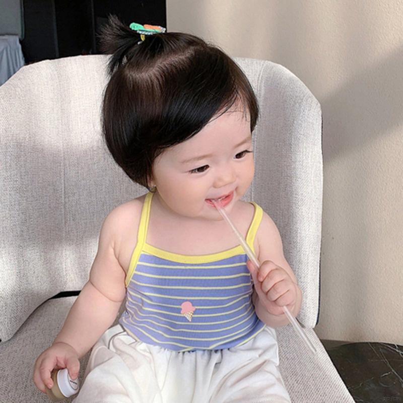 Áo Hai Dây Se7En Tay Ngắn In Họa Tiết Hoạt Hình Phong Cách Hàn Quốc Thời Trang Mùa Hè Cho Bé Gái