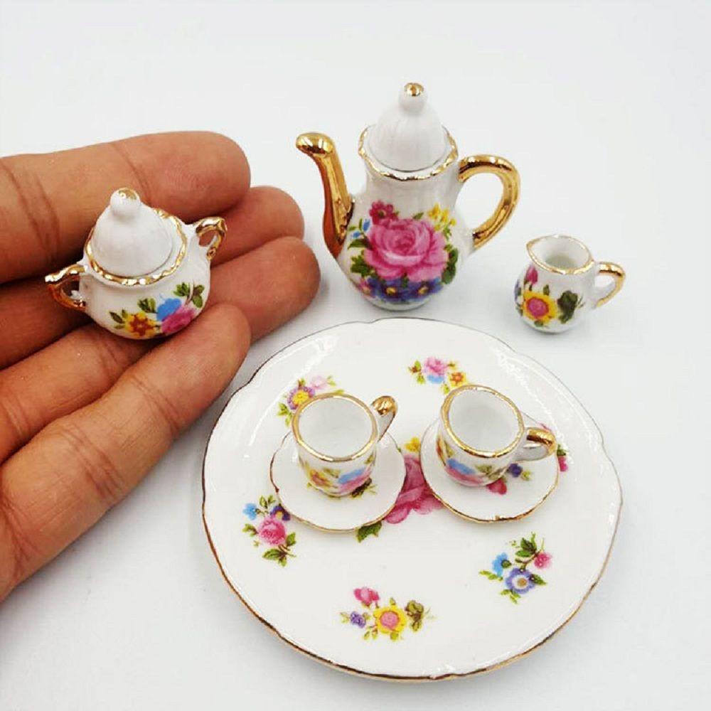 BEBETTERM 1 Bộ Đồ Dùng Ăn Uống Bằng Gốm Sứ In Hoa Nhiều Màu Dễ Thương Thu Nhỏ