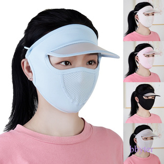 Mũ Lưỡi Trai Chống Nắng Bằng Lụa Lạnh Có Tấm Che Mặt Bảo Vệ Chống Tia UV Cho Nữ