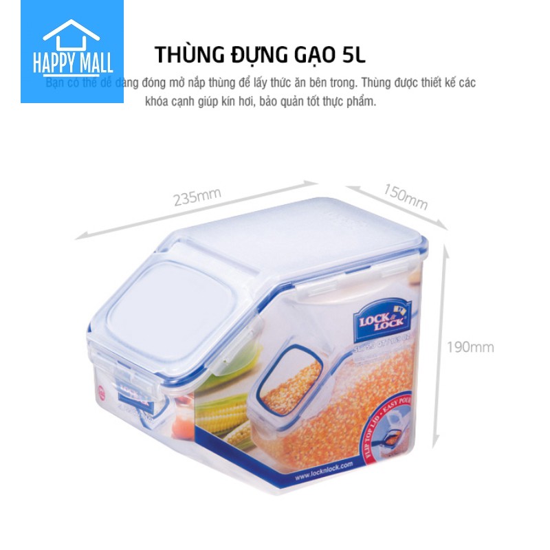 Thùng đựng gạo Lock&Lock Special 5L HPL700 - 10Kg HPL510