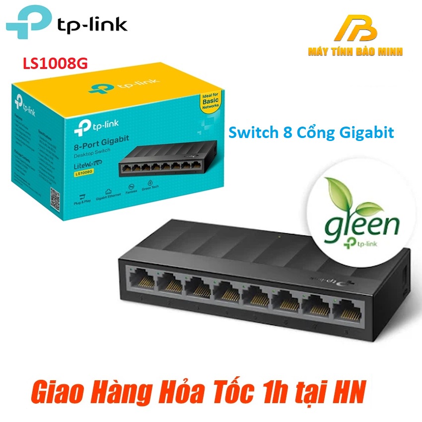 Bộ Chia Mạng 8 Cổng Gigabit TP-Link LS1008G - Switch 8 Port 10/100/1000Mbps - Hàng Chính Hãng