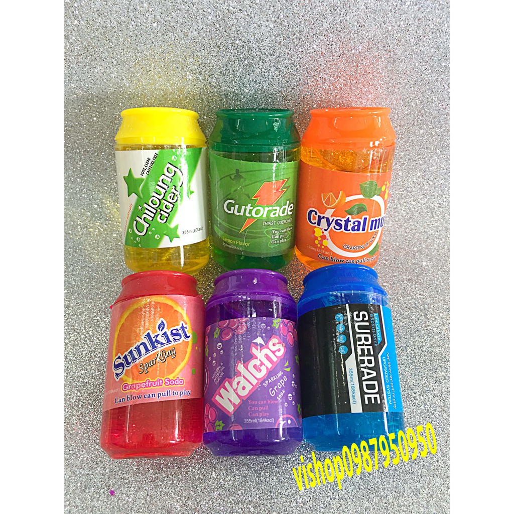 Slime hình LON NƯỚC NGỌT COCA PEPSI FANTA nhiều mẫu cực đẹp thiết kế độc đáo ấn tượng Đồ chơi Slam Gudetama