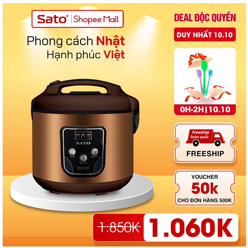 Nồi làm tỏi đen Sato ST-18TD052 4.5L làm được 1.5kg tỏi, tỉ lệ thành công cao, chất lượng tỏi đen nhiều chất dinh dưỡng