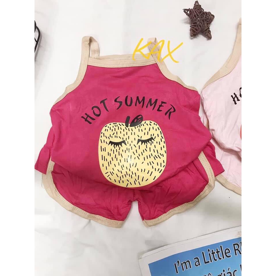 Bộ 2 dây thun lạnh SUMMER cho bé gái màu vàng-hồng 7-16kg