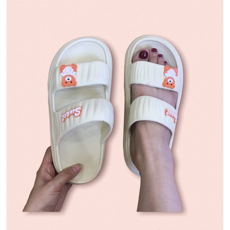 Dép Lê Nữ, Dép Nữ 2 Quai Ngang dán sticker đáng yêu, đế chống trơn trượt dễ phối đồ