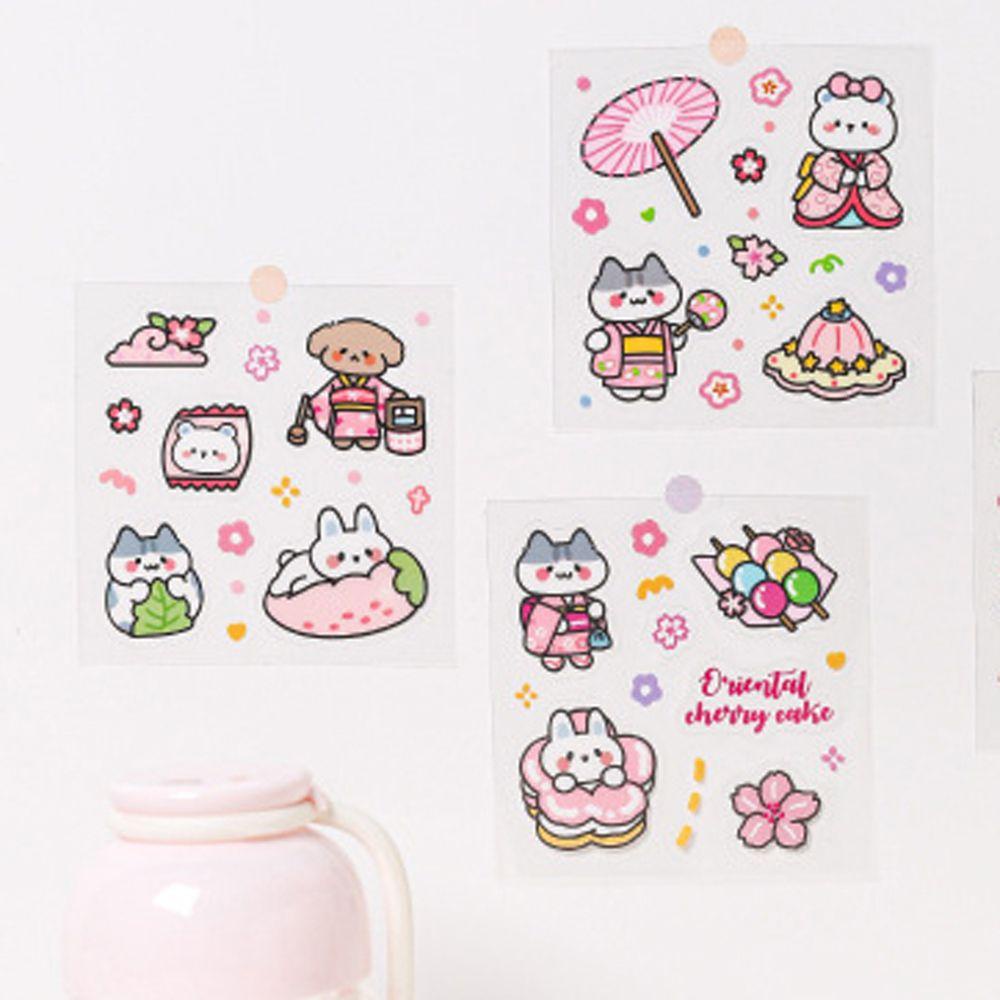 Miếng Dán PVC Hình Động Vật Dễ Thương Dùng Trang Trí Nhật Ký / Sổ Tay