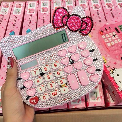 MÁY TÍNH HELLO KITTY ĐÍNH ĐÁ THỜI TRANG