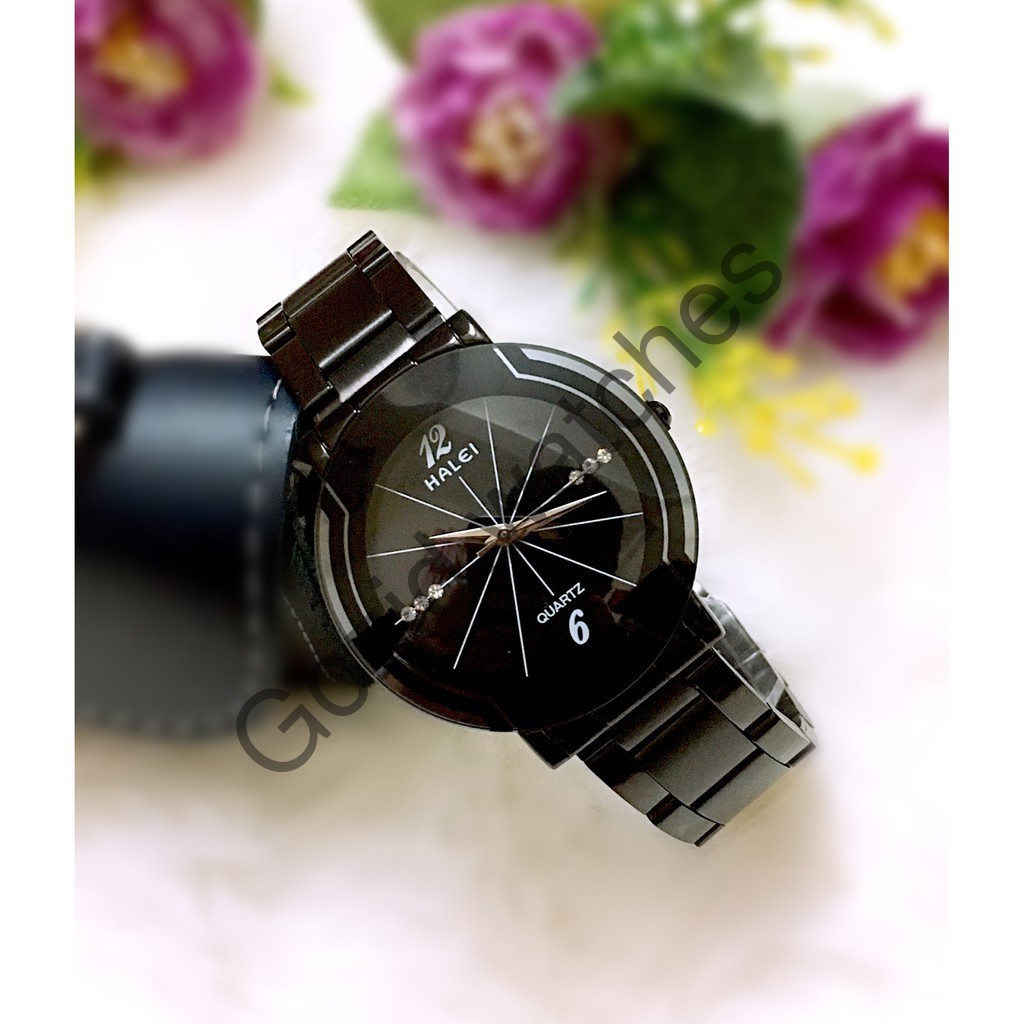 Đồng hồ cặp đôi nam, nữ Halei Black Spider dây thép đen siêu hot -Gozid.watches