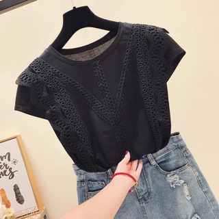 [Hàng oder 10-15 ngày về] Áo phông mix ren